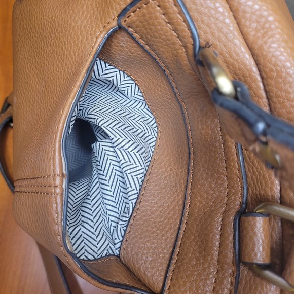 SALE - NWOT - Caramel Brown Faux Leather Backpack - Picture 5 of 7